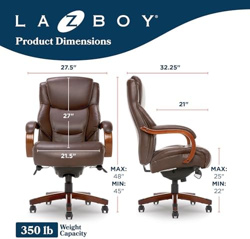 La-Z-Boy Delano: skórzany fotel dyrektorski 350 lb