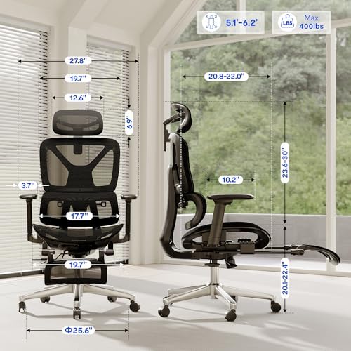 FLEXISPOT ErgoX: siatka, podnóżek i lędźwie dynamiczne